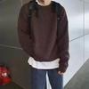 Loose Men's Pullover Knitwear Solid Color Round Neck Winter Base Layer Hong Kong Style Casual Crew Neck Sweater Autumn Winter