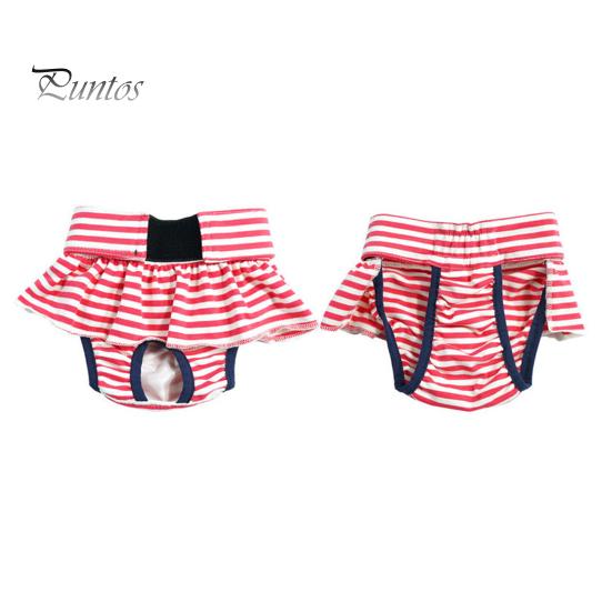 Dog Menstrual Pants Female Dog Sanitary Pants Dog Period Panties Breathable Stripe Pattern Prevents Soiling Harassment Female Dog Diaper Briefs for