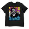 Schmutziges Graffiti Gelb-Blaues T-Shirt