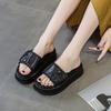 Velcro thick-soled slippers for women to wear in the summer of 2025, the new casual and versatile fashion fish mouth one-word drag trend