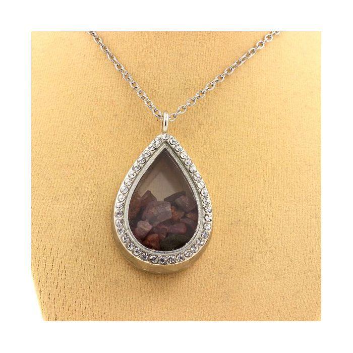 Pierres et Minéraux. Collier Tourmaline multicolore brut. Modèle goutte.
