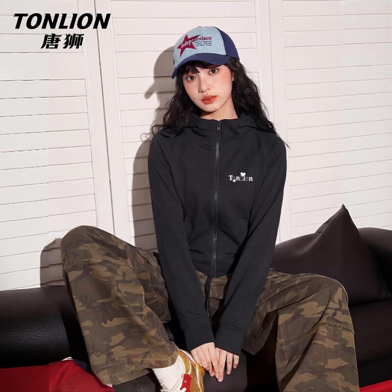 

TonLion Women s Hooded Zip-Up Sweatshirt M