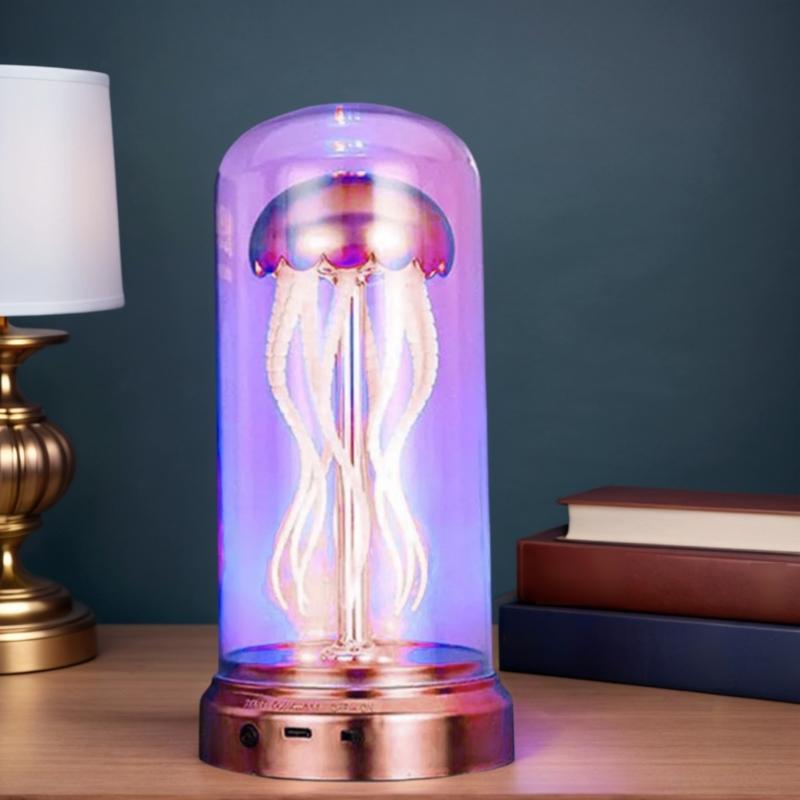 Electric Jellyfish Lamp with Music Dancing Jellyfish Lamp,7 Color Atmospheres Night Lights Jellyfish Desk Lamp Gift