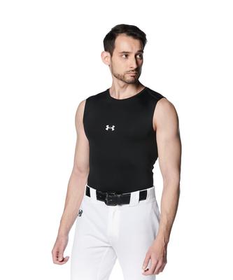 UA Heatgear Armour Συμπιεστικό Αμάνικο T-shirt Λαιμόκοψη Μαύρο MD / /