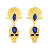 Women Retro Drop Earrings Titanium Steel Alloy Pendant Earrings Acrylic Crystal Skull Head Geometric Ear Ornaments