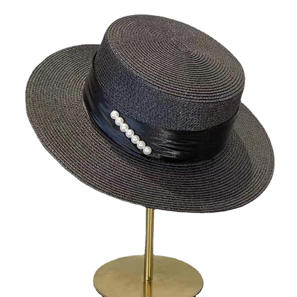 Elegant temperament straw hat summer vacation beach sun hat women's 2025 new sunshade sunscreen top hat