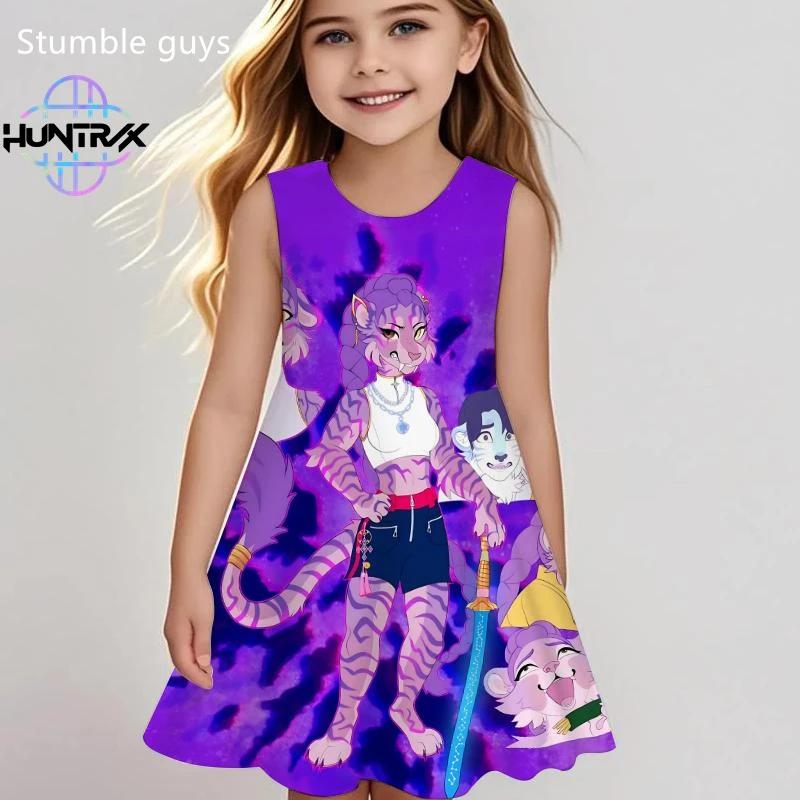 Girls Kpop Demon Hunters Dress Summer Kids Cartoon Anime Toddler Fashion Cute Casual Dress