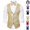 Men's Sequin Vest Formal Performance for Nightclub Emcee Stage Photography
