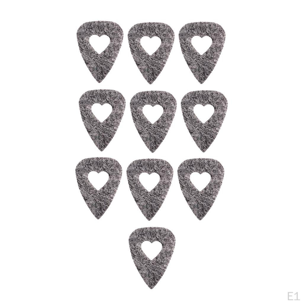 10 Pieces Guitar Ukulele Wool Felt Plectrum Picks for Guitar Parts