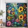 Sunflower Farmhouse Shower Curtain Farmland Truck Motivational Quote Floral Polyester Bath Curtain Country Bathroom Decorations