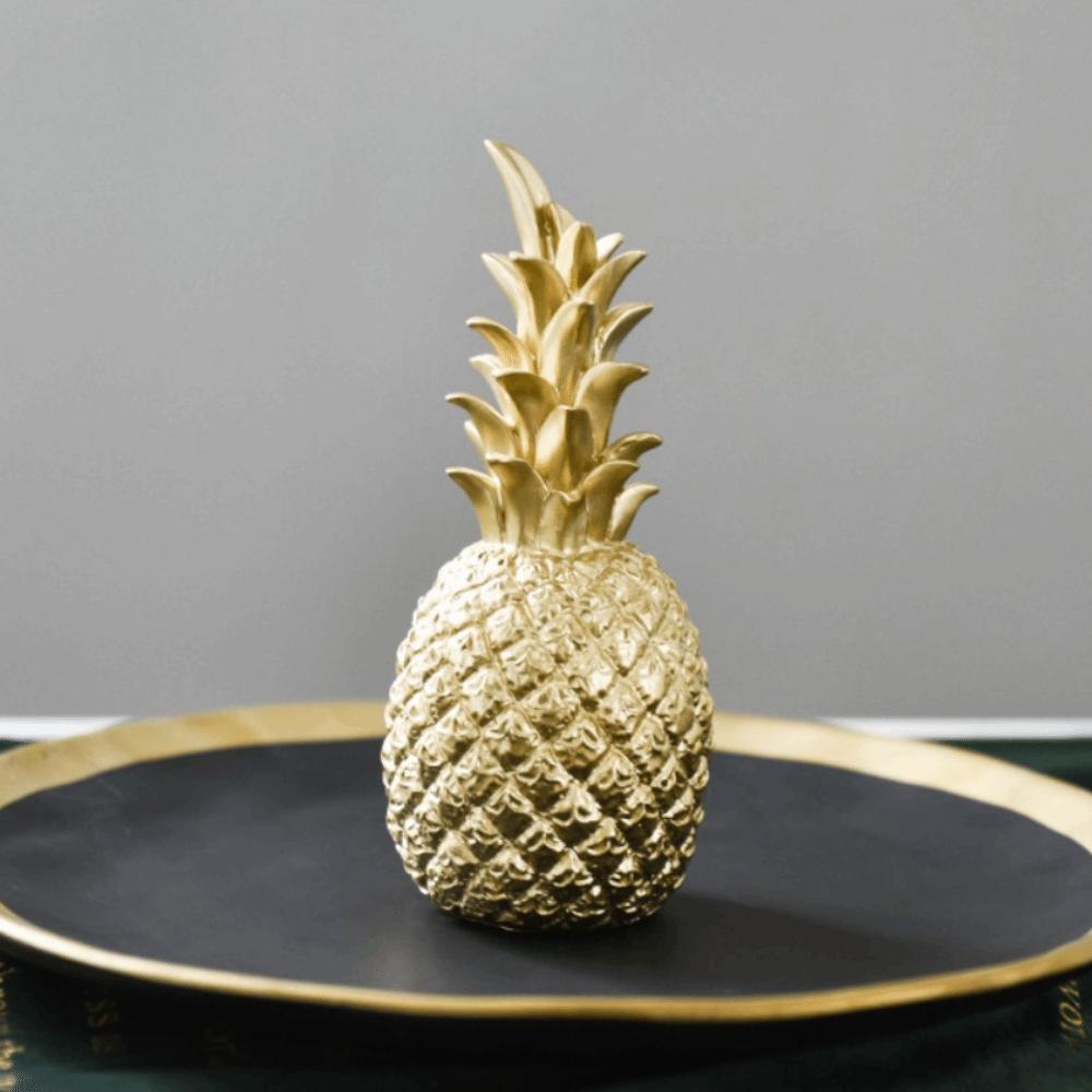 Resin Gold Pineapple Resin Ornament Golden Fruit Decorative Figurine  Bedroom Side Table Ornament S