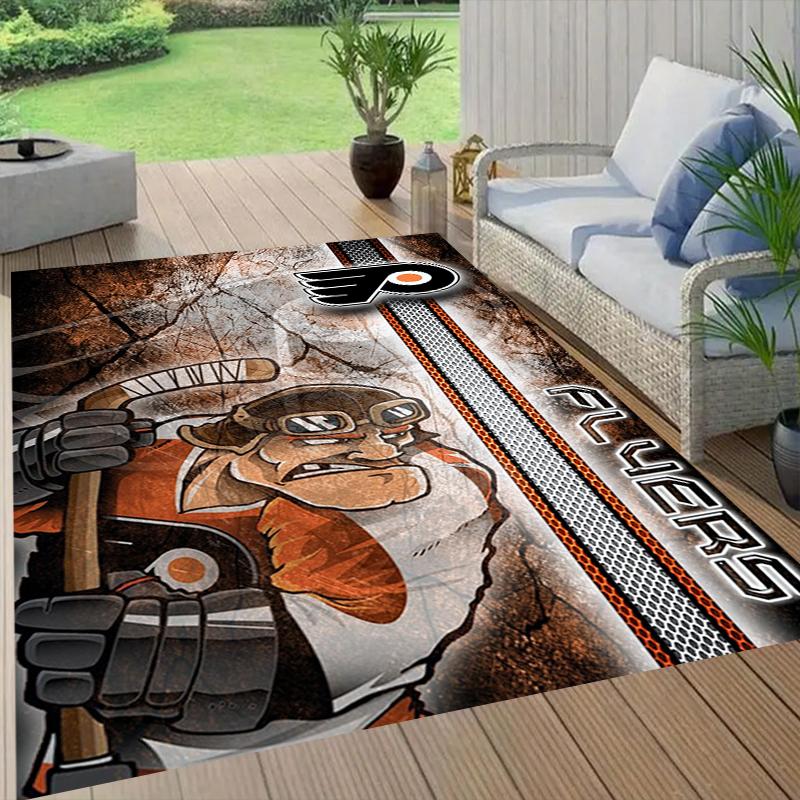 Hockey Beast Football Pattern Soft Area Rug Non Slip Indoor Floor Carpet Sports Decor Mat for Bedroom