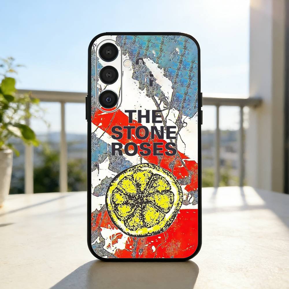 Band The S-Stone R-Roses Phone Case For Samsung A73,72,71,A52,51,40,41,A22,A32,31,A13, Soft Black Shell