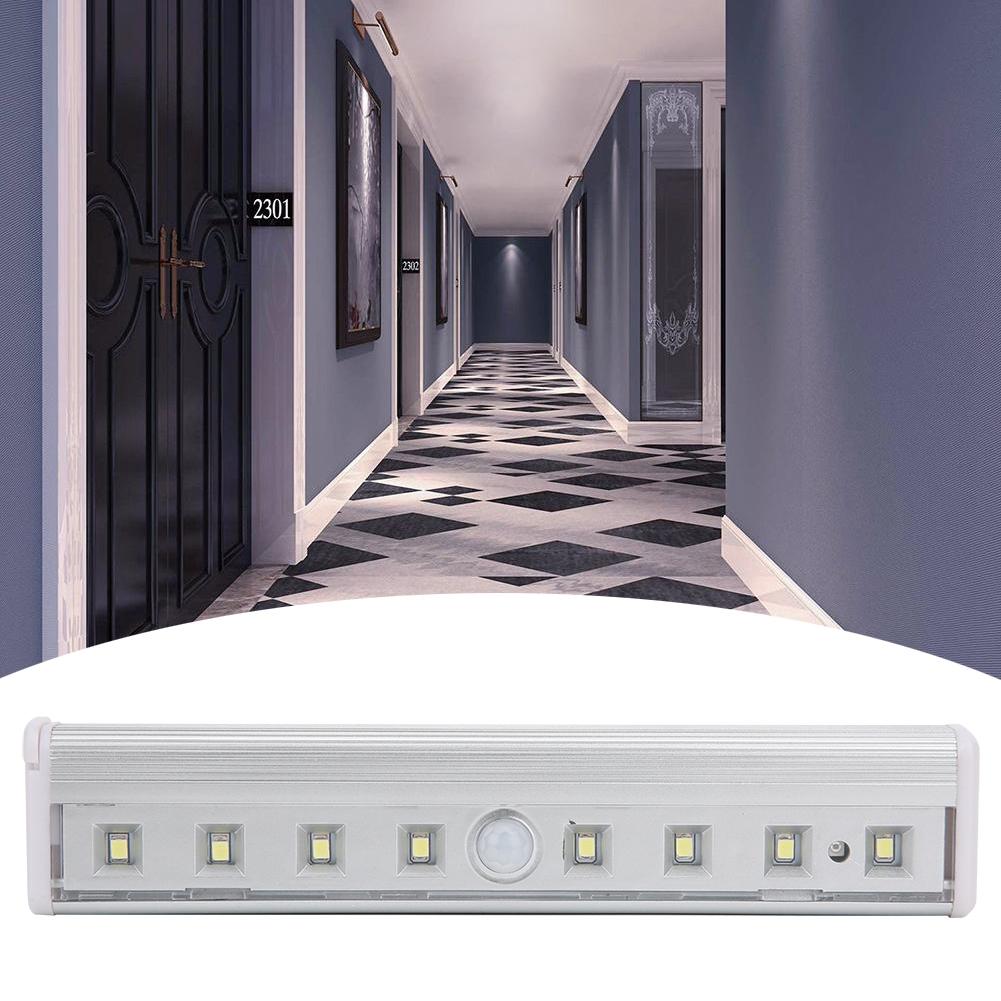 Portable 8LED Motion Sensor Night Light Auto Induction Lamp for Wardrobes Cabinet Corridor