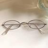 Oval Small Frame Glasses Retro Female Korean Plain Glasses Anti-blue Light Eyeglasses Eye Protection Fashion Metal Sunglasses