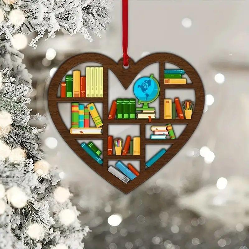 Adorable Cartoon Themed Book Lover Ornament Vintage Acrylic Car Interior Decor