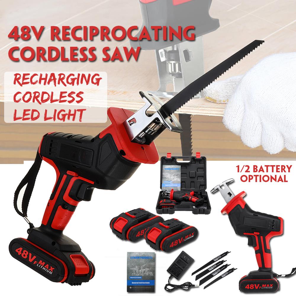 2 In 1 48V Cordless Impact Drill Reciprocating Saw Variable Speed