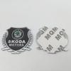 HLLQ9 2pcs 3D Metal for SKODA Car Body Window Fender Side Emblem Badge Decal Rear Tail Bumper Trunk Sticker Styling Accessories
