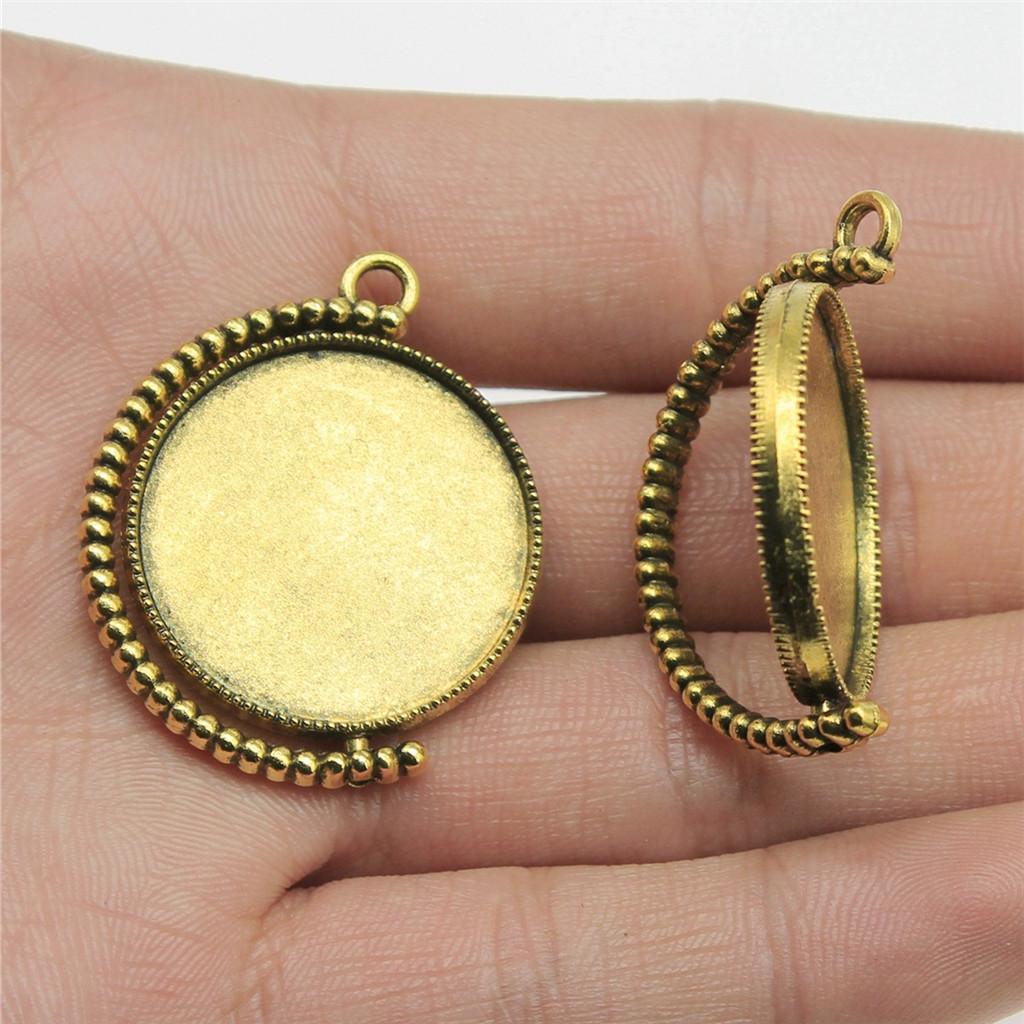 Akcesoria Części Obrotowa Okrągła Baza Pod Cabochon Szklany Taca Ustawień Materiały do Biżuterii Dziecięcej TA019