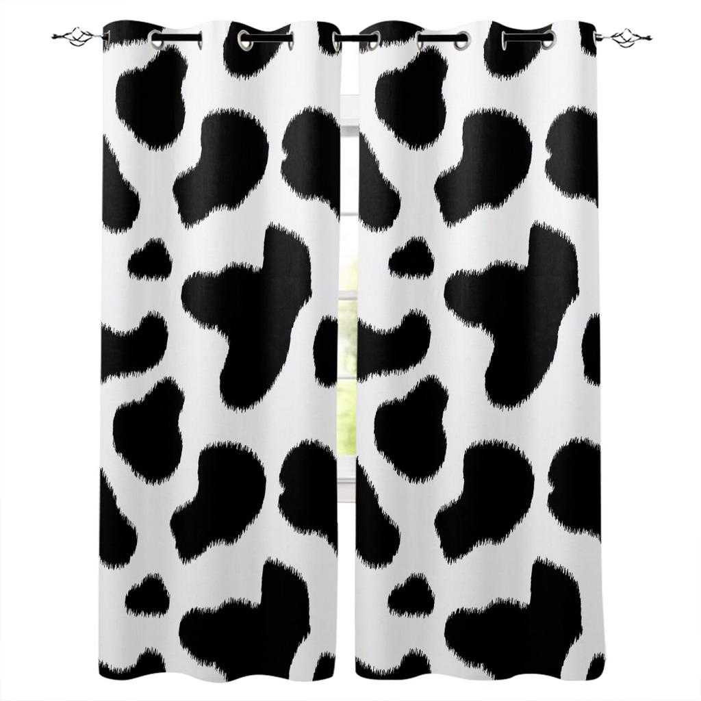 Cow Texture Kitchen Curtains Bedroom Decor Items Curtain Panel Window Curtains for Living Room