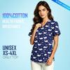 Dames Heren Walvisprint Scrub Top V-hals Verpleegkundige Uniform Dierenkliniek Medisch Tandheelkundig Werkshirt