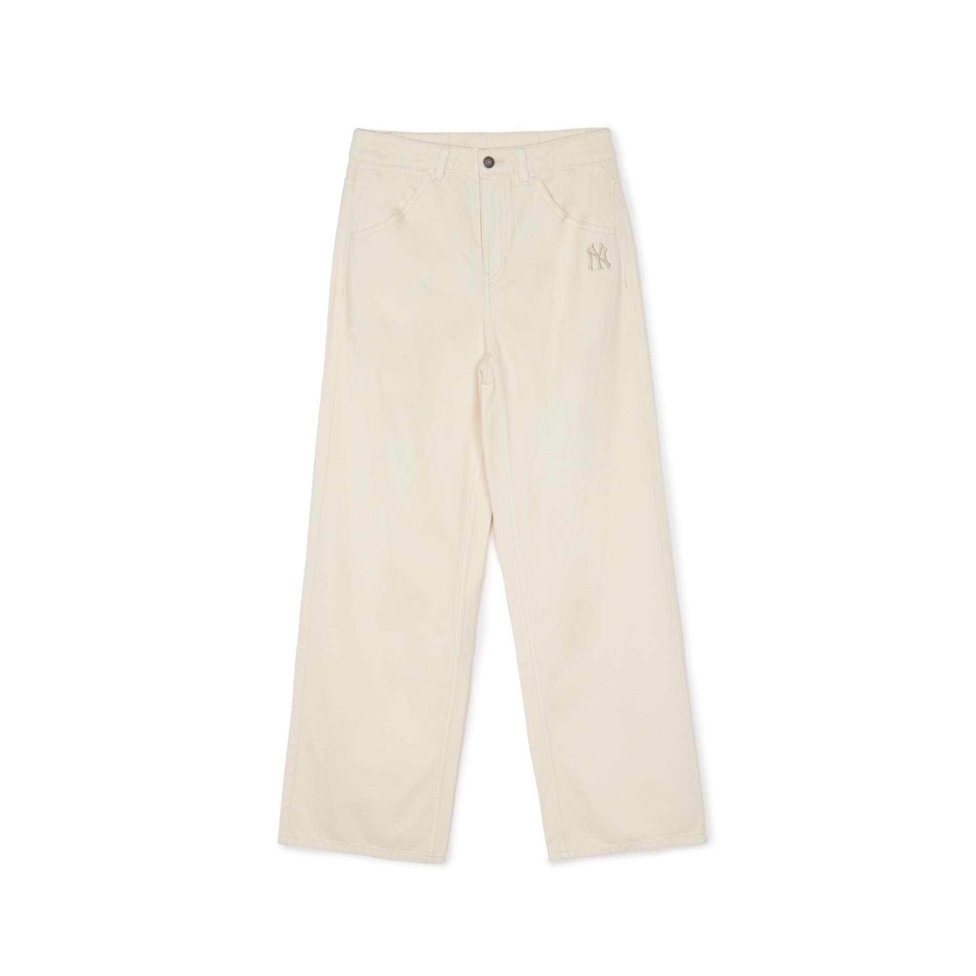 

New MLB New York Yankees Denim Collection Jeans Women s Cream 3FDPB1044-50CRD S