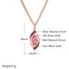 Shiny Red Natural Zircon Pendant Necklace For Women  Rose Gold And Black Plating Daily Fine Vintage Pendant Jewelry