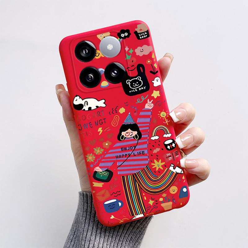 For Xiaomi Mi 14T Pro Case Cute Cartoon Cat Dog Fox Painted Cover Silicone Phone Case For Xiaomi 14T Pro 14TPro Mi14T Soft Funda