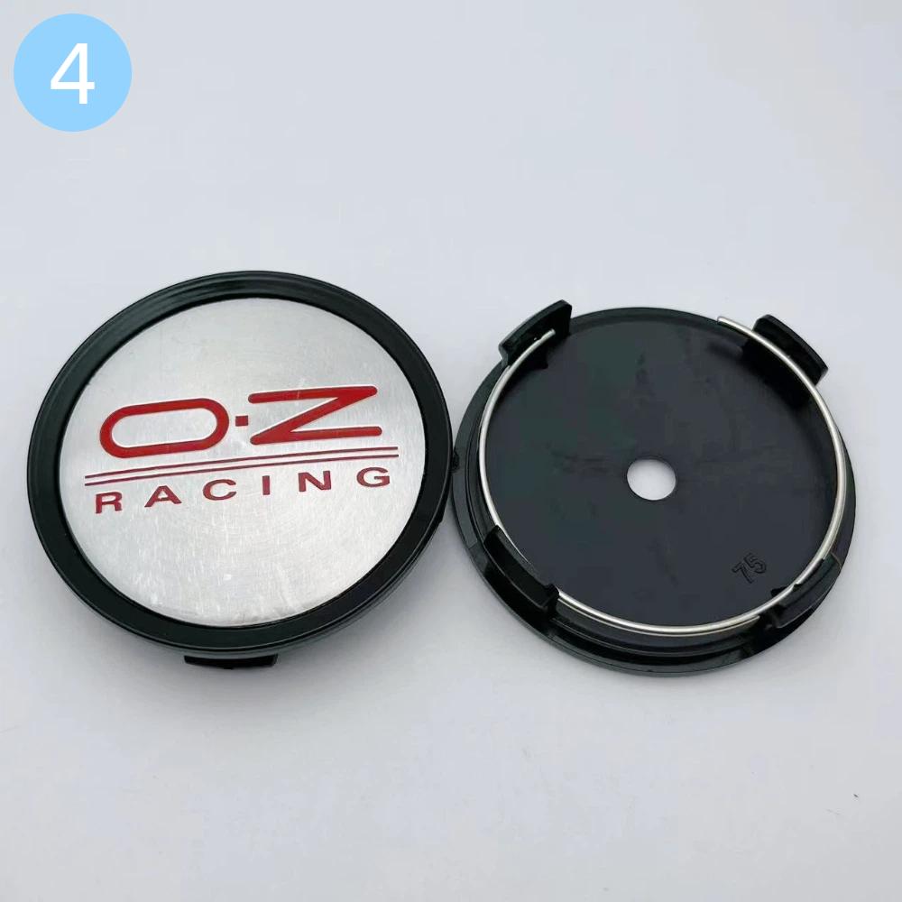 4 pezzi 75mm OZ O.Z Racing Emblema Logo Coprimozzi Centrali per Cerchi Auto Coprimozzi Ruote Copertura Centrale per Cerchi Auto Accessori Auto Styling