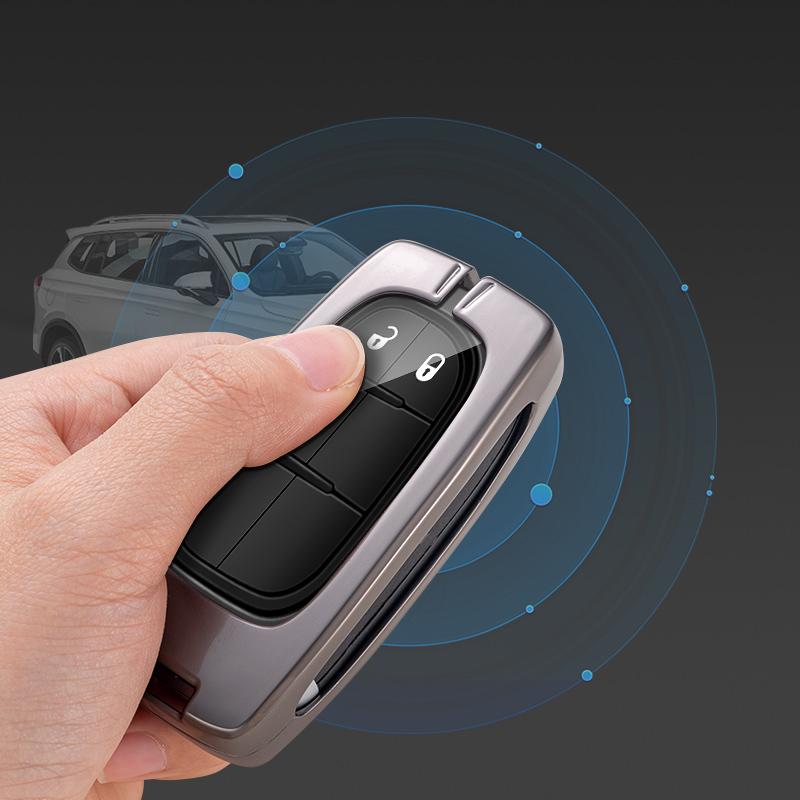 Metal Zinc Car Remote Key Cover Case Fob For Dodge Ram 1500 Journey Charger Dart Challenger Durango For Fiat Jeep Key Ring Shell