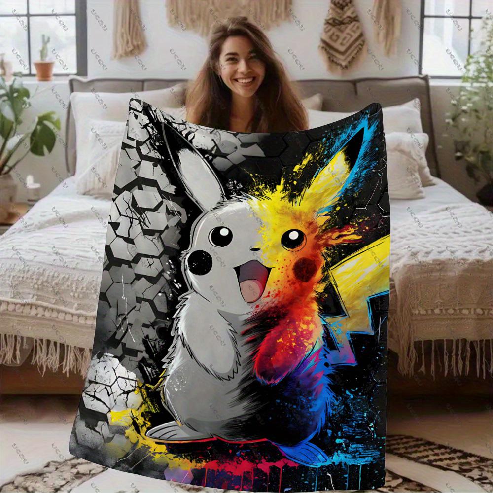 Anime-Picchu-Themen-Weiche Flanelldecke Ganzjahresgeschenk Sofa Bett Reise Büro Wärme Wanddekor Herbst Winter P-Pokemo Fans