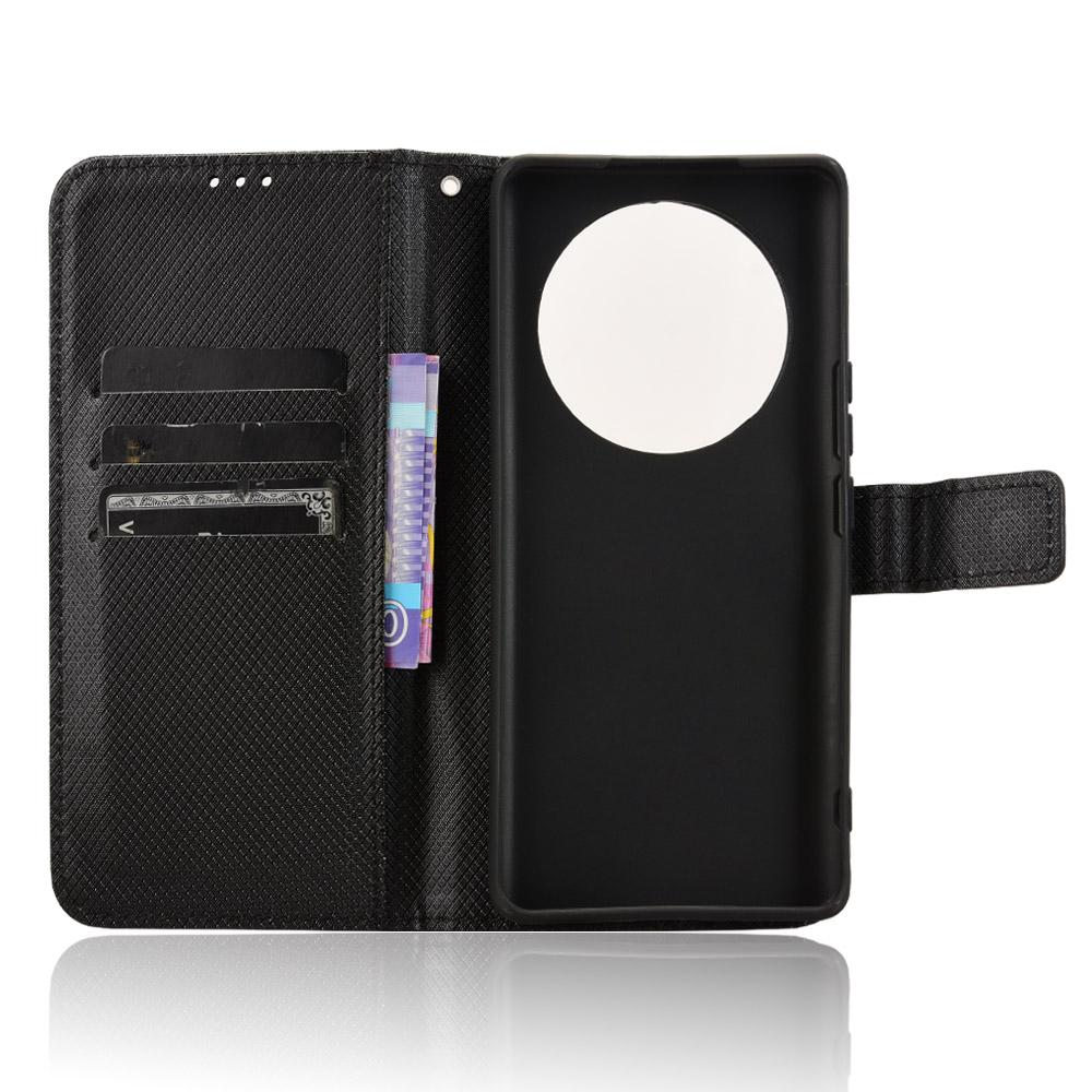 Wallet Phone Case for Honor Magic7 Lite 5G/X9c 5G/X60 Pro 5G PU Leather Diamond Texture Cover
