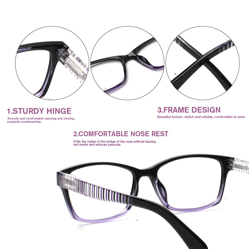 TUREZING Rectangular Reading Glasses Women Men High Quality HD Anti-Reflective Lenses Computer Diopter Prescription Eyeglasses