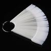 Nail Art 50-Piece Fan-Shaped Color Chart Display Board for Polish Swatches In Transparent & Natural Shades