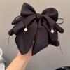 Fashion Black Hair Claws Pearl Pendant Multi-Layer Bow Ponytail Hair Clip Elegant Shark Clip Headwear