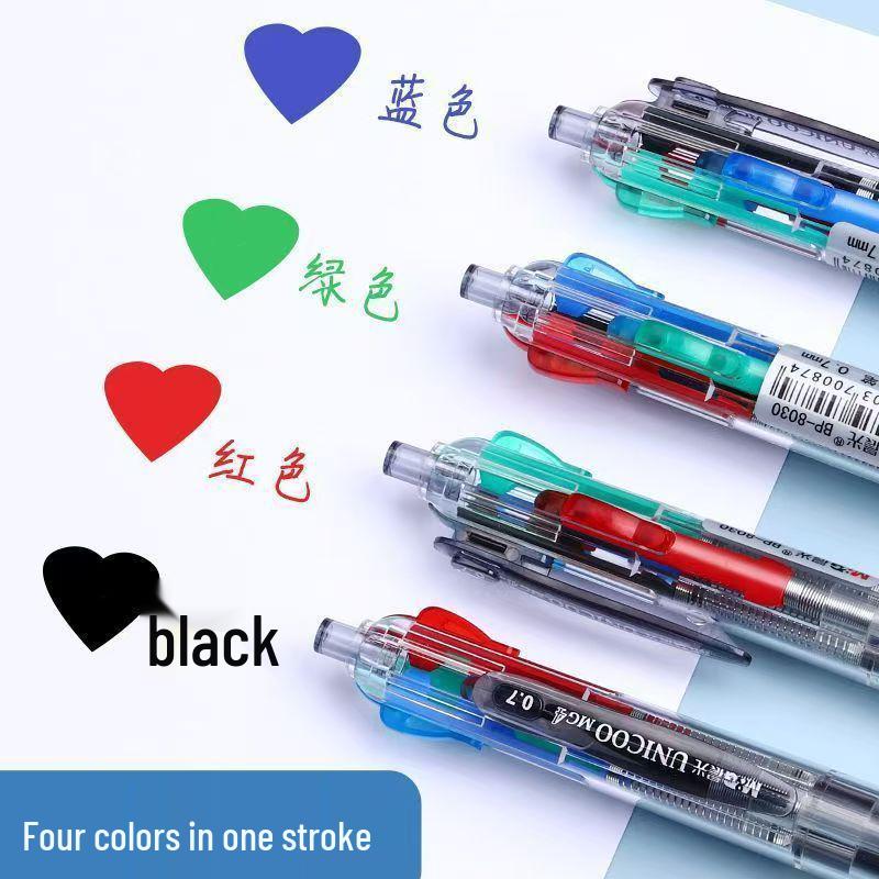 Free Shipping: 100 Pack of 803 Click-Action Ballpoint Pens, 4-Color Oil-Based Ink, 0.7mm, Ideal for Office and Students