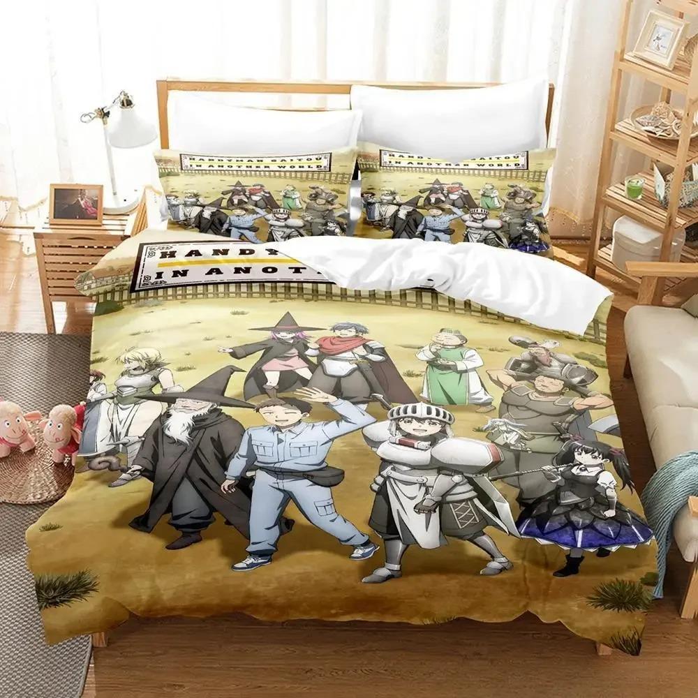 

Модный разнорабочий Сайто в другом мире Комплект постельного белья Мультяшный 3D-принт Аниме трехпредметный комплект Взрослый Детский Спальня Пододеяльник Комплекты 70x133cm 2pcs