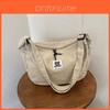 Dango Bag Women Street Style Corduroy Large Capacity Crossbody For School And Work