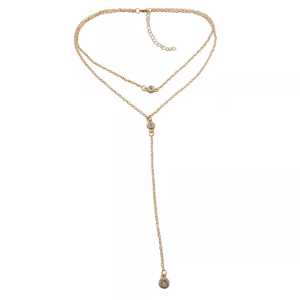 

Європейська та американська мода Багатошарове пляжне Y-кольє золотий