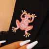 Exquisite Green Rhinestone Tree Frog Brooch Little Animal Pin Fashion Cute Jewelry Accessory Gift for Wear and Correction