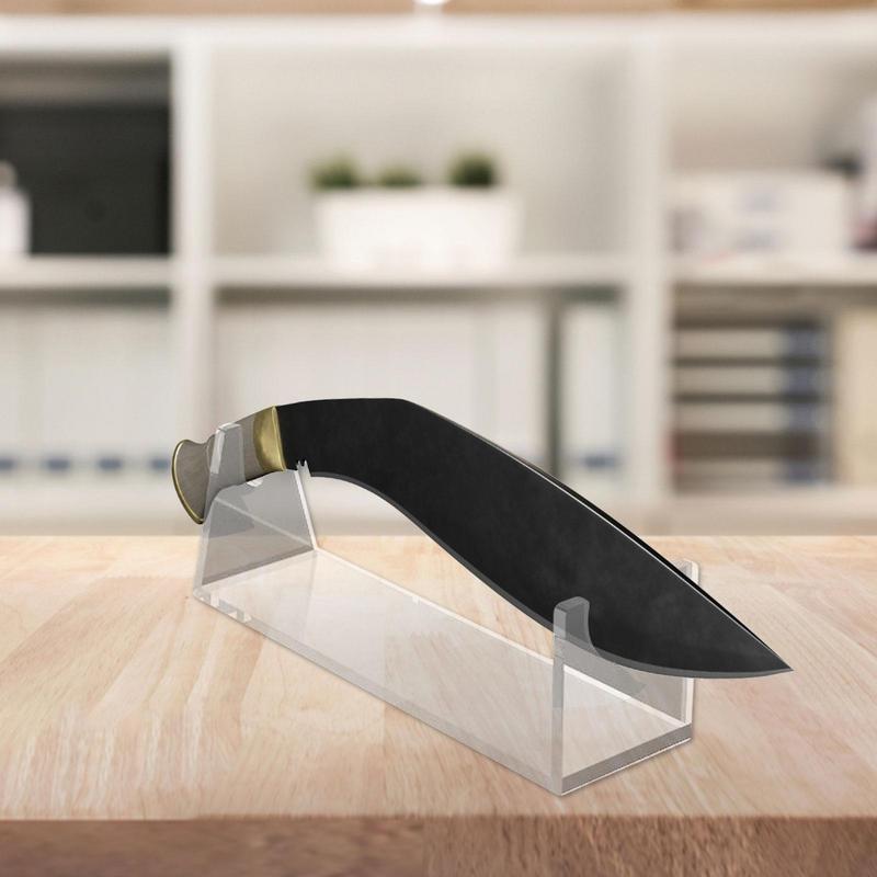 Acrylic Knife Display Stand Clear Holder Mini Easels For Coins Photos Medals Stones Cards Display Show Home Office Decoration