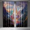 Set Of 2 Printed Curtains Featuring Crystal Dream Awakening Design Suitable Living Rooms Bedrooms Offices Curtain For Area Made Polyester