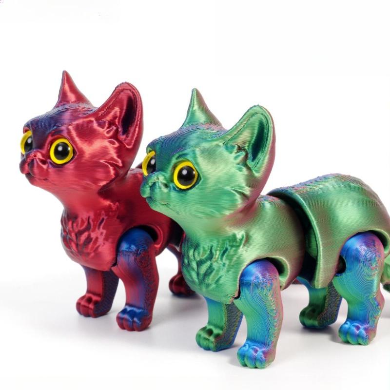 3D Printing Cute Little Cat Tail Joint Movable Children's Gift Toy Model Car Decoration