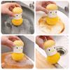 Household Cleaning Tool Eggshell Chicken Shape Kitchen Scrub Dish Brush Palm-Held Non-Scratch Dish Scrubber With Scouring Pads