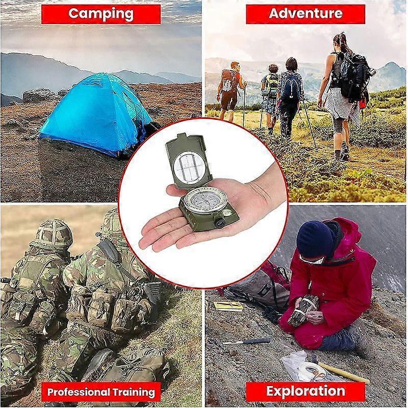 Compass Hiking Waterproof Hiking Military Navigation with Fluorescent Design Perfect for Camping Hiking and Other Outdoor Activities