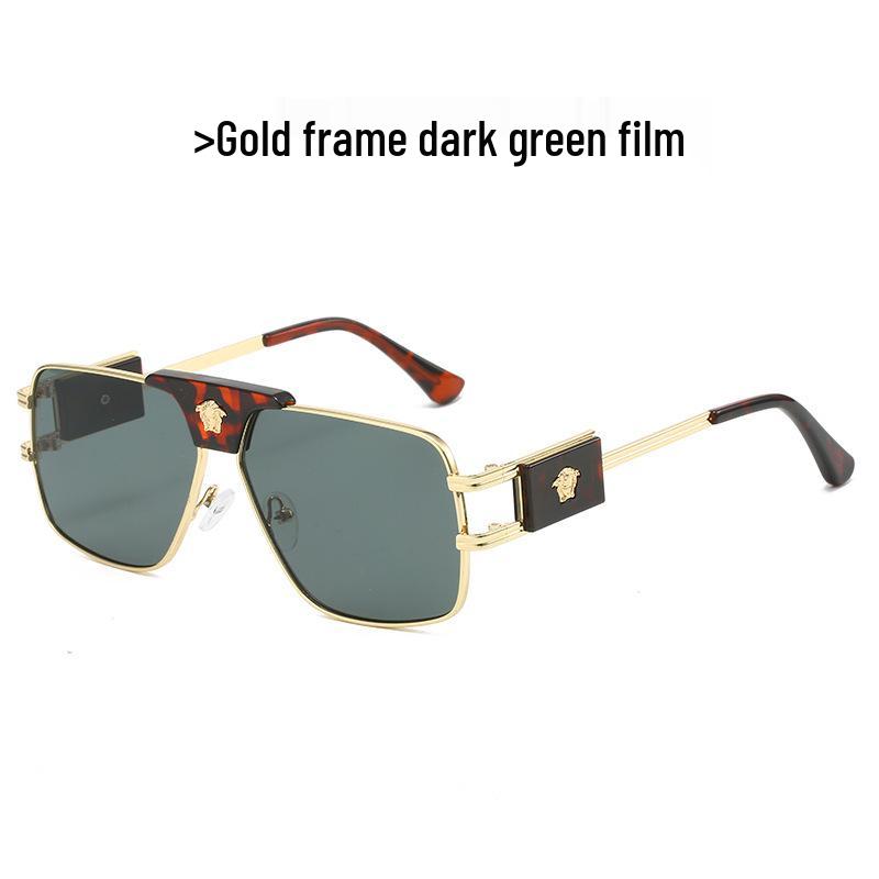 

Men s European and American Style Double-Beam Metal Sunglasses with Fan-Shaped Accent