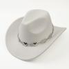 High Sense Versatile Western Cowboy Hat Turquoise Chain Hat Autumn and Winter Women's Fashion Casual Retro Top Hat