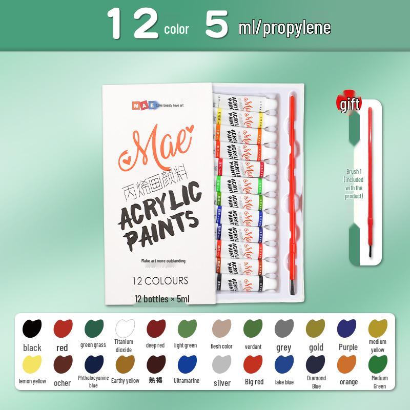 Waterproof Acrylic Paint Set - Fade-Resistant and Washable for Kids' Graffiti and Textile Art