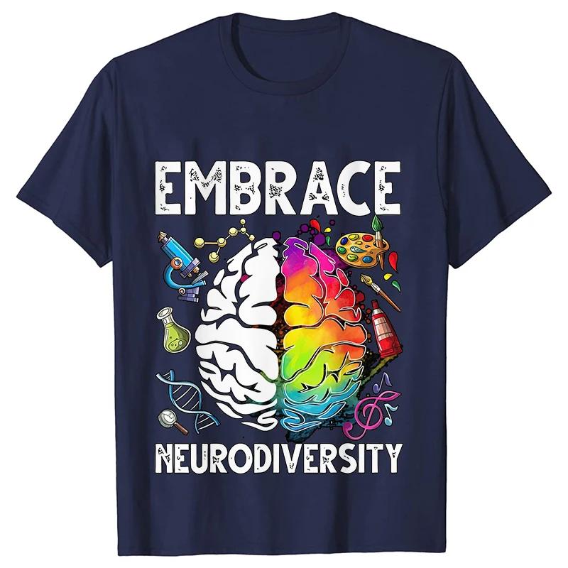 Akzeptiere Neurodiversität Shirt für Frauen Autismus Bewusstsein Mutter Grafik T-Shirts Kurzarm Übergröße T-Shirt Frauen Tee Kleidung