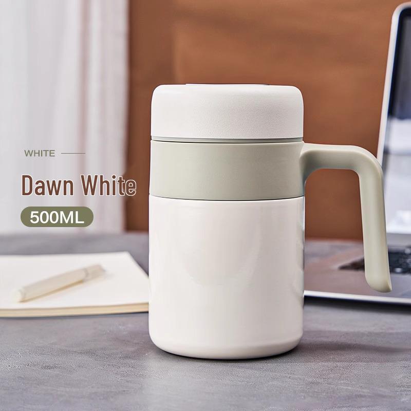 316 Stainless Steel Office Thermos Mug with Handle for Tea Separation, Suitable for Men and Women